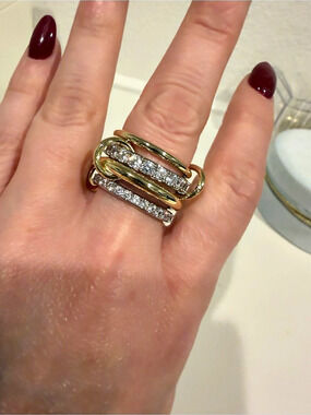 Pavoi Interlocked Mixed-Metal Statement Ring Size 8